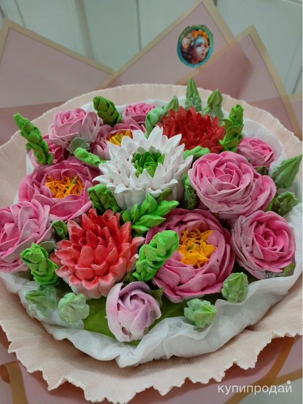 Фото Зефир:букеты цветов из зефира ручной работы