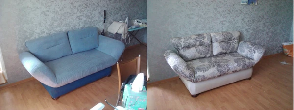 Фото ПЕРЕТЯЖКА МЯГКОЙ МЕБЕЛИ НА ДОМУ!
