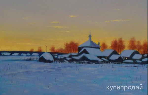 Фото Картина. Деревенский вечер