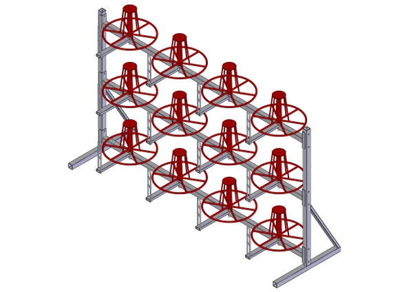 Фото Кабельный стеллаж для бухт (мотков) СБ 12 Рэ (экономичной серии)