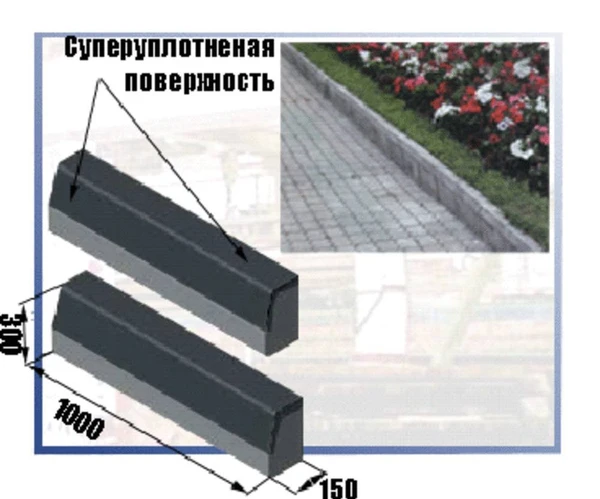 Фото Камни бордюрные. ГОСТ 6665-91.Продажа. Доставка по России.