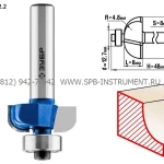 Фото №2 Фреза кромочная калевочная №2, D- 22,2мм, рабочая длина-8мм, радиус-4,8мм, хв.-8мм, d-12,7мм, ЗУБР