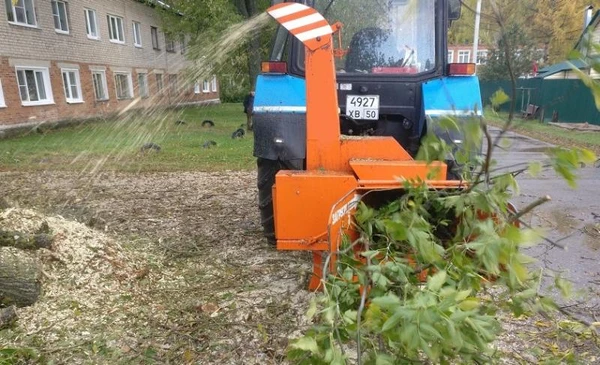 Фото Измельчаем ветки дробилка веток в аренду 