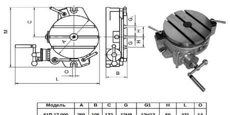 Фото Стол поворотный 61П-17-000 250мм круглый фрезерный