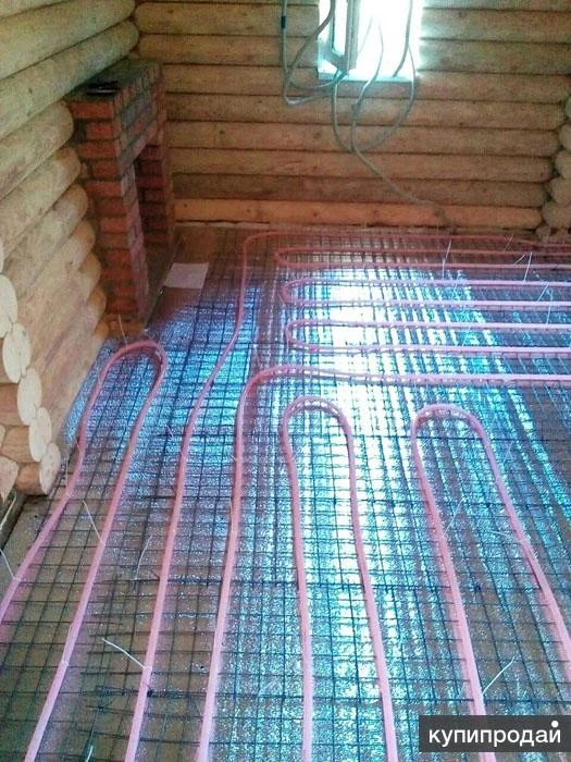 Фото Теплый пол в бане. Мечта. Монтаж круглый год.