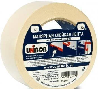 Фото Малярная клейкая лента 50ммХ50м Unibob