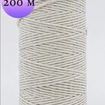 фото Макраме шнур хлопковый для вязания 2мм 200м