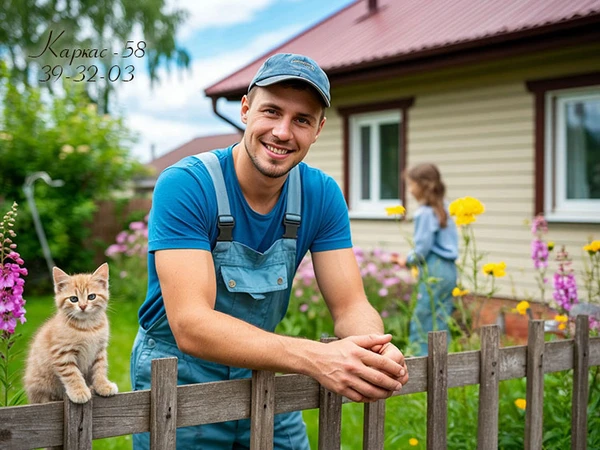 Фото Одноэтажный каркасный дачный домик под ключ Каркас-58