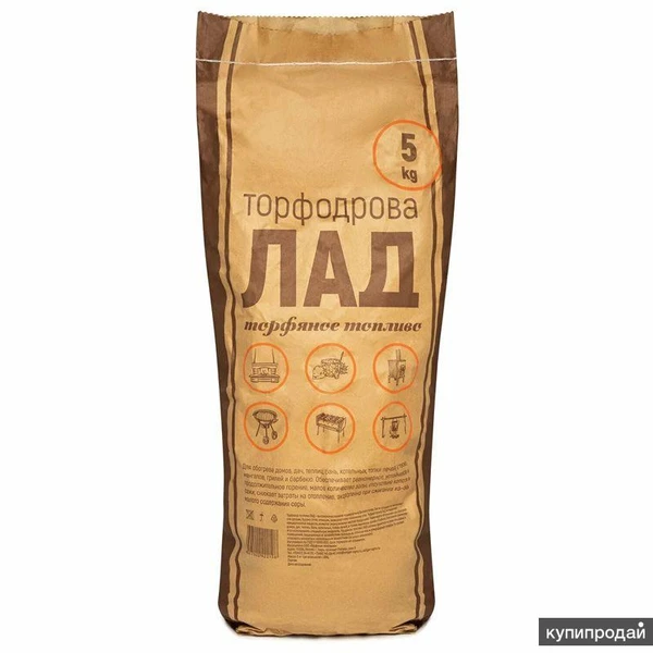 Фото Торфяное топливо ЛАД 5 кг.