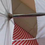 Фото №5 Свадьба:Палатка, зонты белые, стол 180, люстра для цветов, мольберт для рассадки