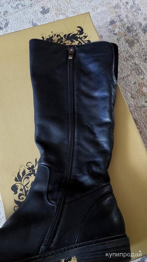 Фото Женские кожаные сапоги демисезон
