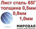 Фото №2 Лист холоднокатаный сталь 65Г толщиной 0,5мм, 0,8мм, 1,0мм,