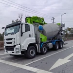 фото Автобетононасос 28 м и Автобетоносместитель7 м3 HMG5430JBC на шасси ISUZU QL2310U4TDHY 8x4