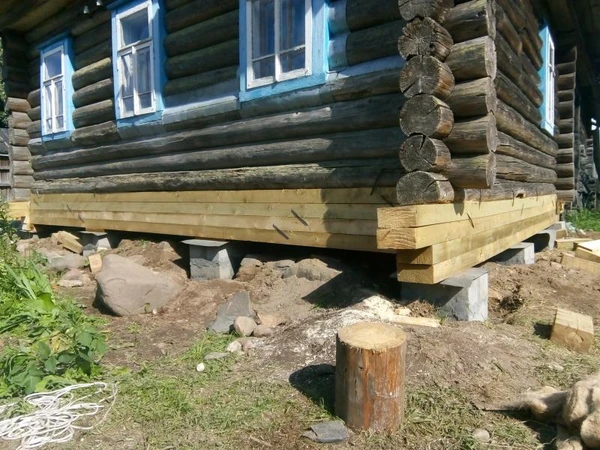 Фото Поднять дом в Вологде, ремонт фундамента и венцов.