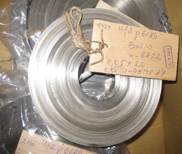 Фото Титановая лента толщ. 0.05 мм, ширина  20 мм