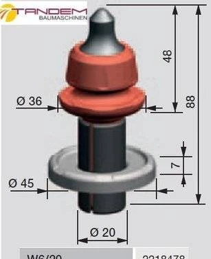 Фото Резец дорожный Wirtgen W6/20 со склада в Санкт-Петербурге