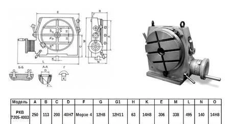 Фото Стол поворотный РКВ 7205-4003 250мм горизонтально-вертикальн