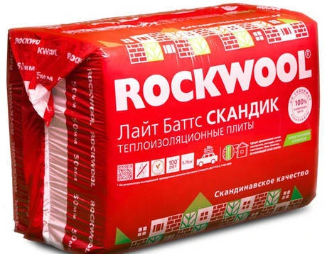 Фото Rockwool лайт баттс скандик 100мм минеральная вата