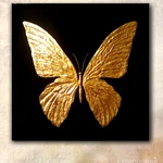 Фото №3 Золотая бабочка на черном фоне- картина в стиле wellness-art