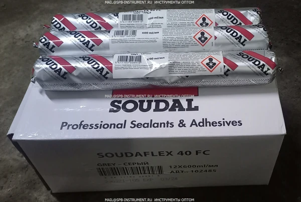 Фото Герметик полиуретановый SOUDAL Soudaflex 40 FC 600 мл черный серый коричневый