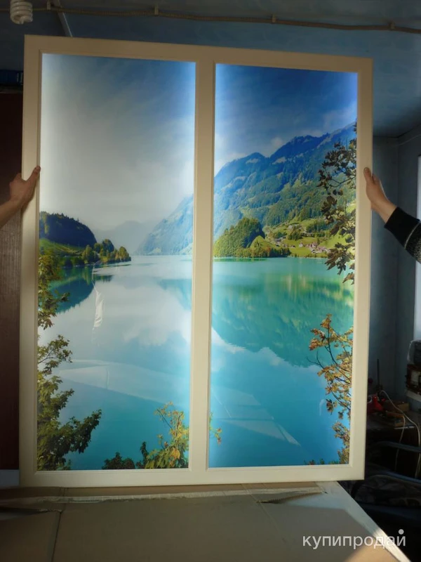 Фото Фальш окно с фотопечатью и подсветкой