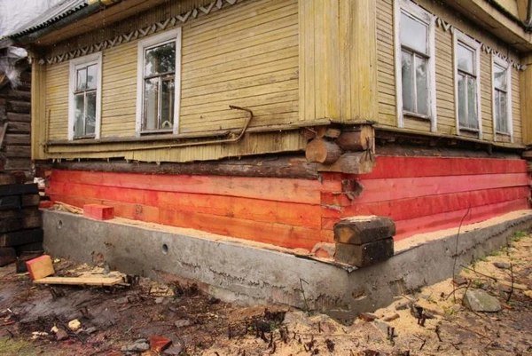 Фото Подъем домов в Череповце ремонт фундамента