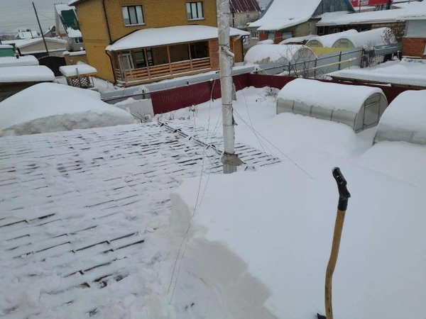 Фото Уборка снега с крыш