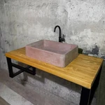 фото Столешница под раковину в стиле лофт в ванную