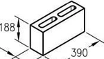 фото Блок перегородочный керамзит 30% 2х пустотный 120х188х390