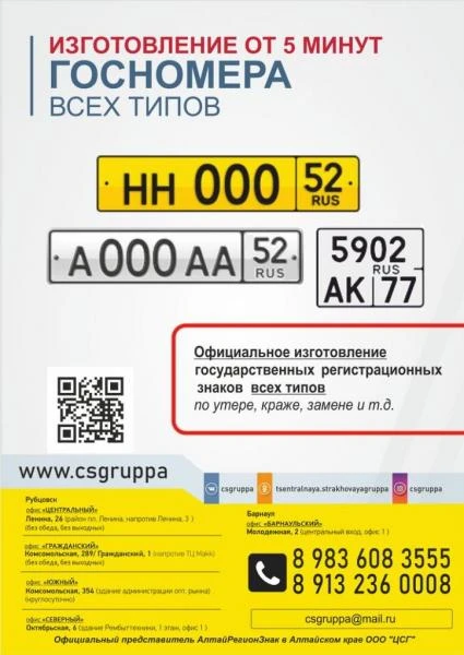 Фото Государственные регистрационные знаки
