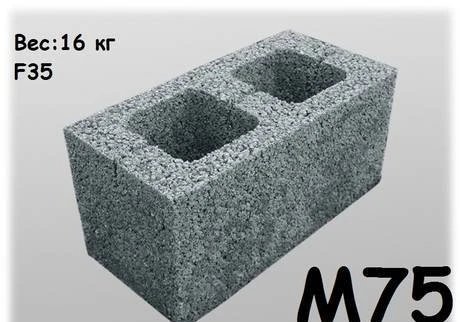 Фото Стеновой строительный блок, пустотность 40 процентов