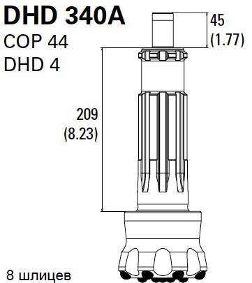 Фото Буровая коронка Atlas Copco 90513720 для пневмоударника 4"