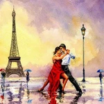 Картина маслом на холсте &quot;Танец в Париже&quot;