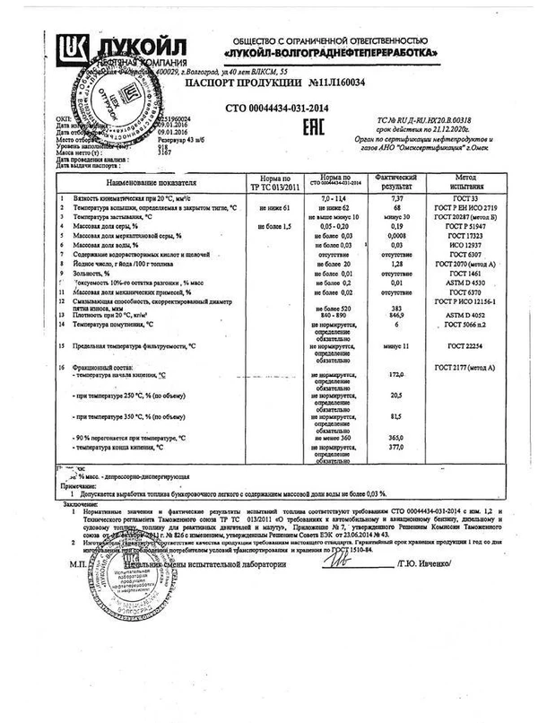 Фото Продаём Топливо бункеровочное лёгкое (ТБЛ), вид II