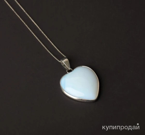 Фото Комплект с лунным камнем и серебряной цепочкой