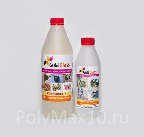 Фото Прозрачная эпоксидная смола Gold Glass(1,35 кг)