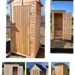 фото Деревянный садово-дачный туалет