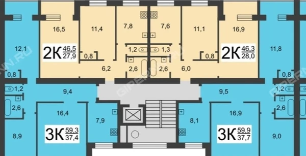 Фото Продам 2-к квартиру 48 м² на 3 этаже 9-этажного кирпичного д