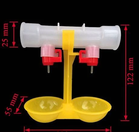 Фото Двойная ниппельная поилка для птиц, кур, перепелов, цыплят