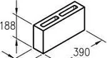 фото Блок перегородочный доломитовый 2х пустотный 90х188х390