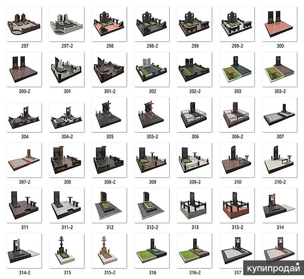 Фото Каталог мемориальных комплексов на кладбище