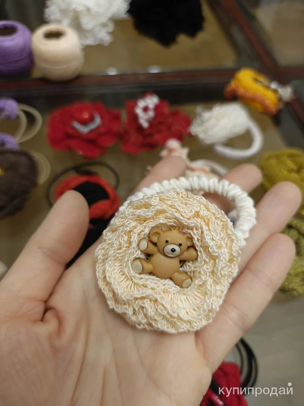 Фото Резинка для волос "Цветок" Billioncrochet ручная работа