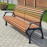 Фото №3 Скамейка чугунная «ГОЛЛАНДИЯ» с подлокотниками» (1.2 м)