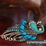 фото Симпатичная винтажная заколка для волос в виде павлина с кристаллами