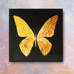 Фото №5 Золотая бабочка на черном фоне- картина в стиле wellness-art