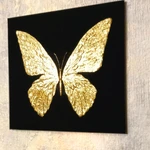Фото №2 Золотая бабочка на черном фоне- картина в стиле wellness-art