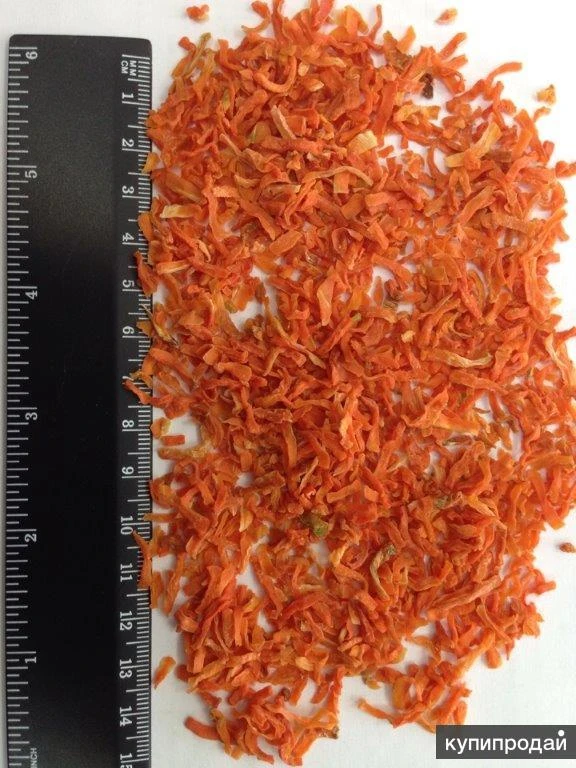 Фото Морковь сушеная кубик, соломка, молотая Китай