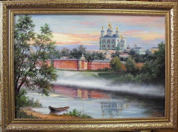 Фото Успенский Собор в тумане.Картина маслом
