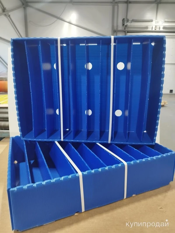 Фото Коробки ящики для крабов, морепродуктов гофротара из пластика