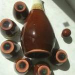 Фото №5 Набор винтажный: штоф со стопками (керамика)